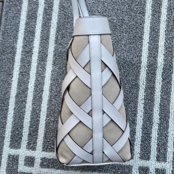 Michael Kors Sienna Large Tote Shoulder Bag Optic White Multi Leather Canvas - Picture 4 of 16